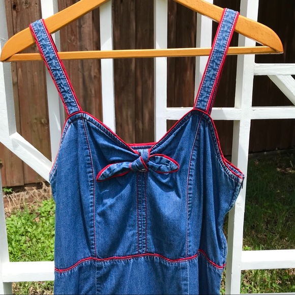Vintage Denim Summer Dress | Mini Dress | M - Picture 2 of 6